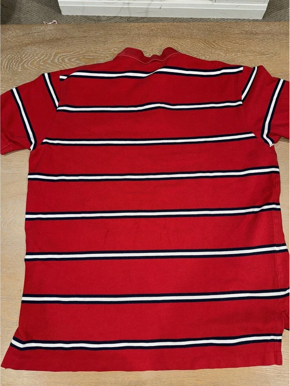 Polo Ralph Lauren Red Navy White Striped Polo Shirt Men’s XL Short Sleeve